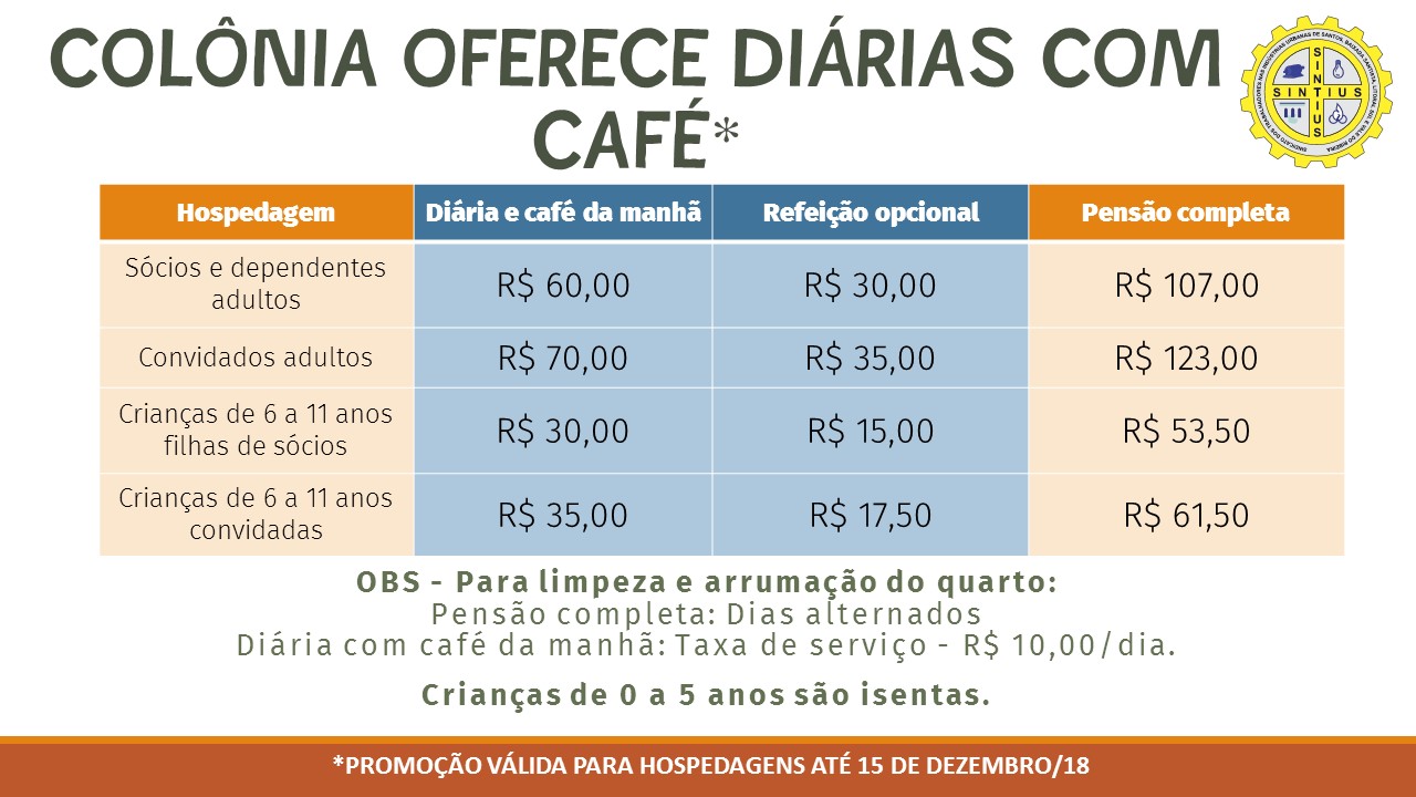 COLÔNIA DE FÉRIAS REDUZ VALOR COM OPÇÃO DE DIÁRIAS SÓ COM CAFÉ DA MANHÃ