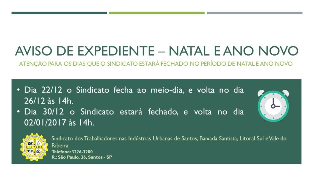 Aviso de expediente natal e ano novo