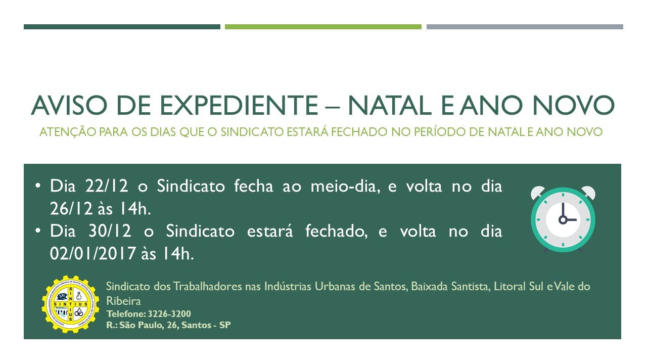 Aviso de expediente natal e ano novo