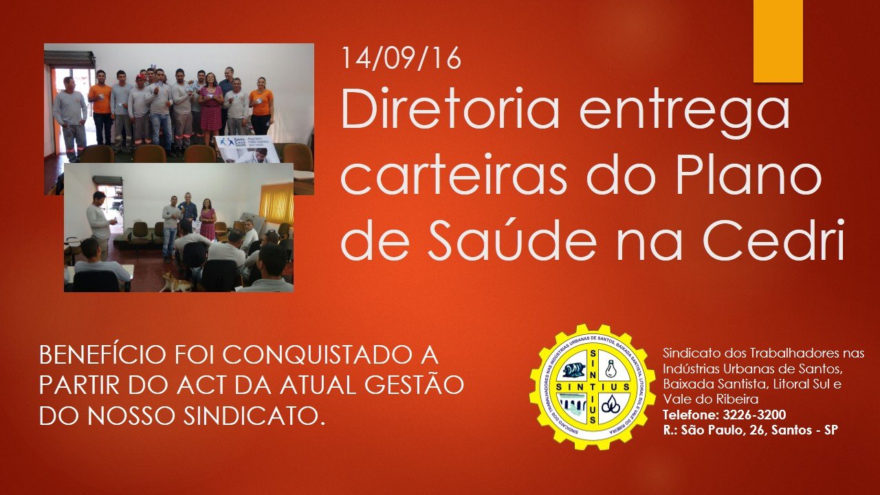 Cedri entrega P de Saude