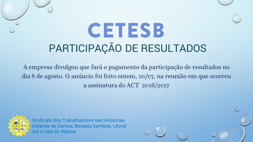 cetesb participacao de resultados