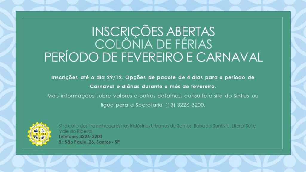 colonia de ferias fev carnaval