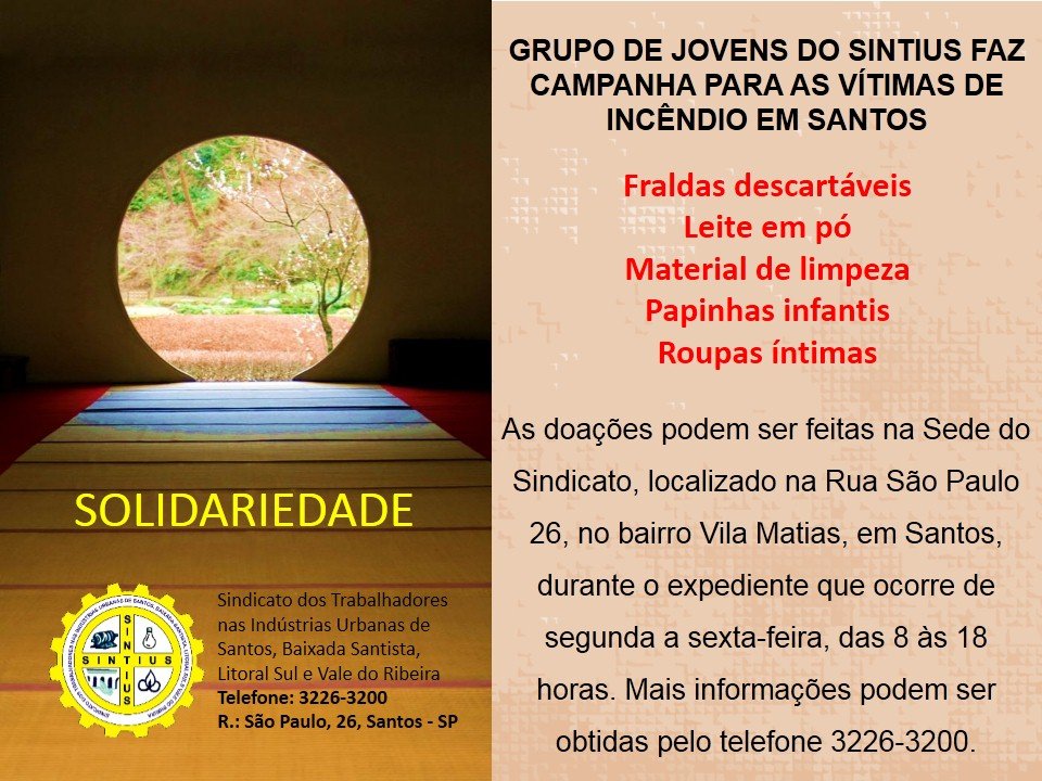 GRUPO DE JOVENS DO SINTIUS FAZ CAMPANHA