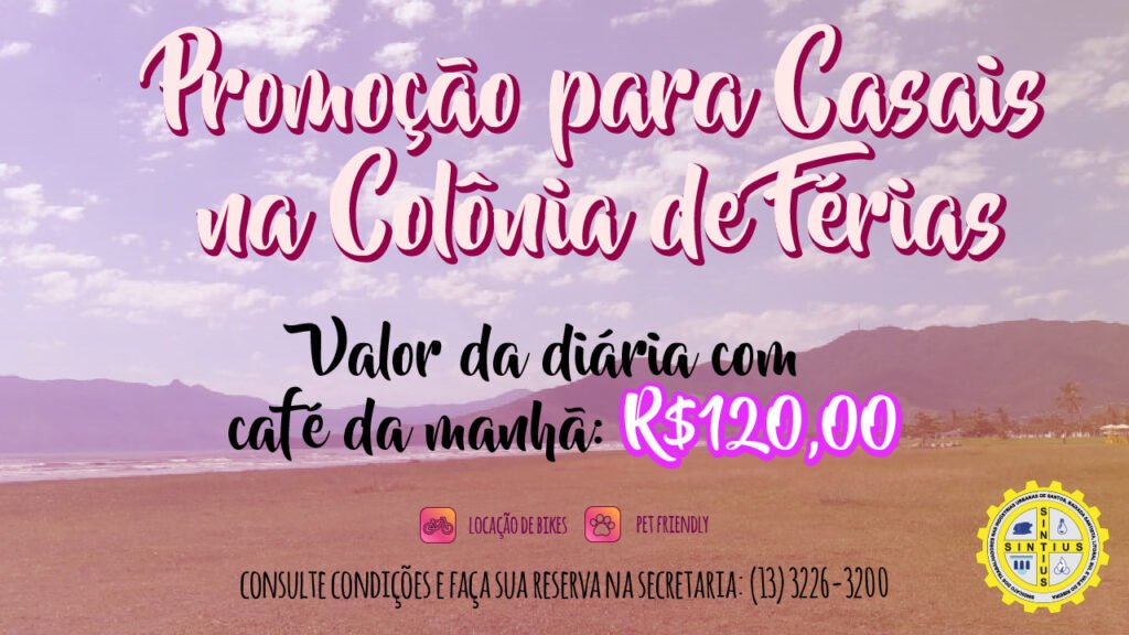 COLÔNIA TEM HOSPEDAGEM PARA CASAL COM CAFÉ DA MANHÃ POR APENAS R$ 120,00