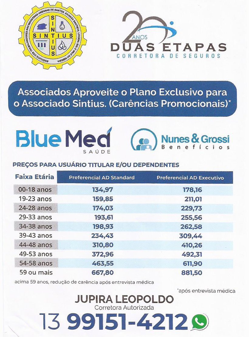 Tabela de Preços Bluemed