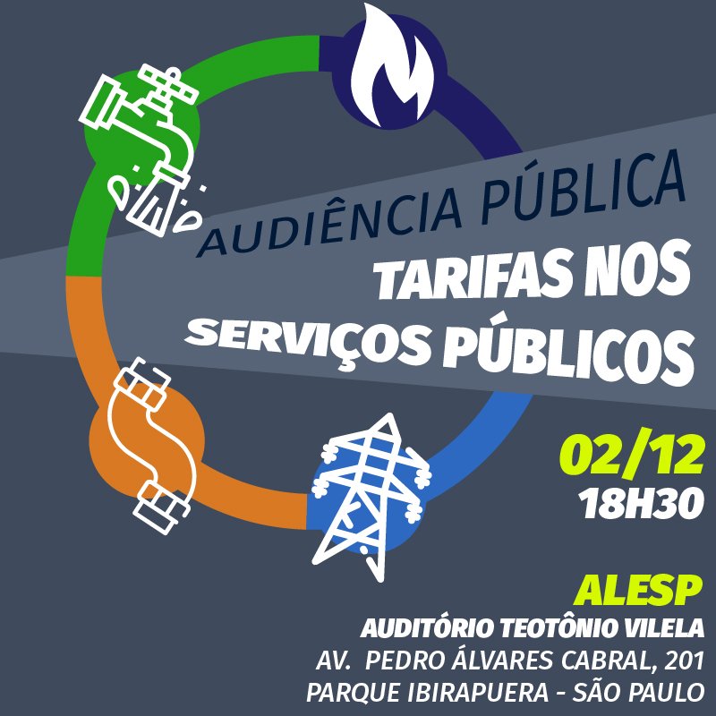 SINTIUS PARTICIPA DE DEBATE DE TARIFAS DOS SERVIÇOS PÚBLICOS EM AUDIÊNCIA NA ALESP