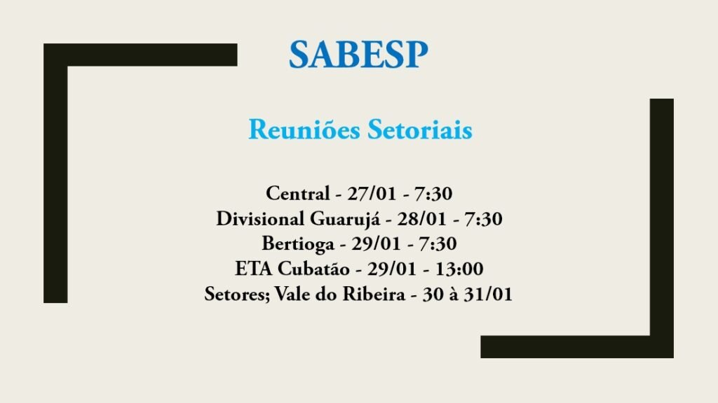 REUNIÕES SETORIAIS