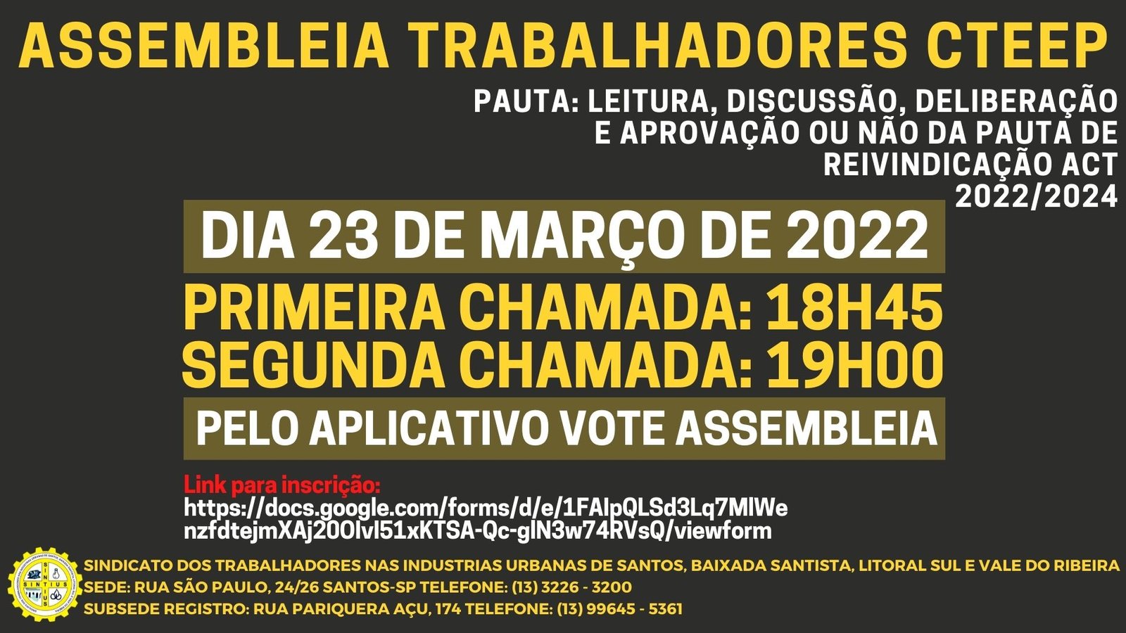 09 03 2022 Assembleia ACT Cteep Site