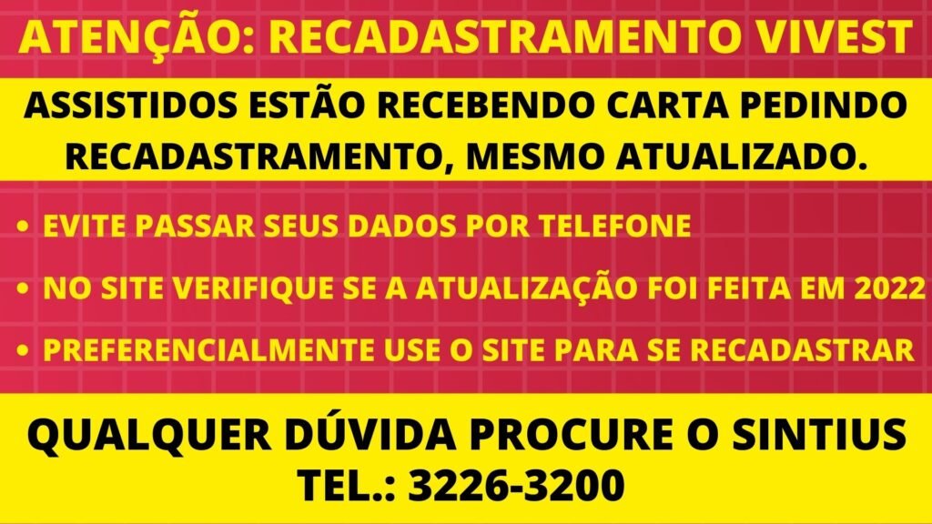 29 08 2022 ATENCAO RECADASTRAMENTO VIVEST
