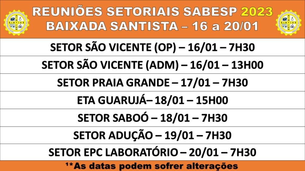 06 01 2023 Sabesp Setoriais SEMANAL 16 a 20.01