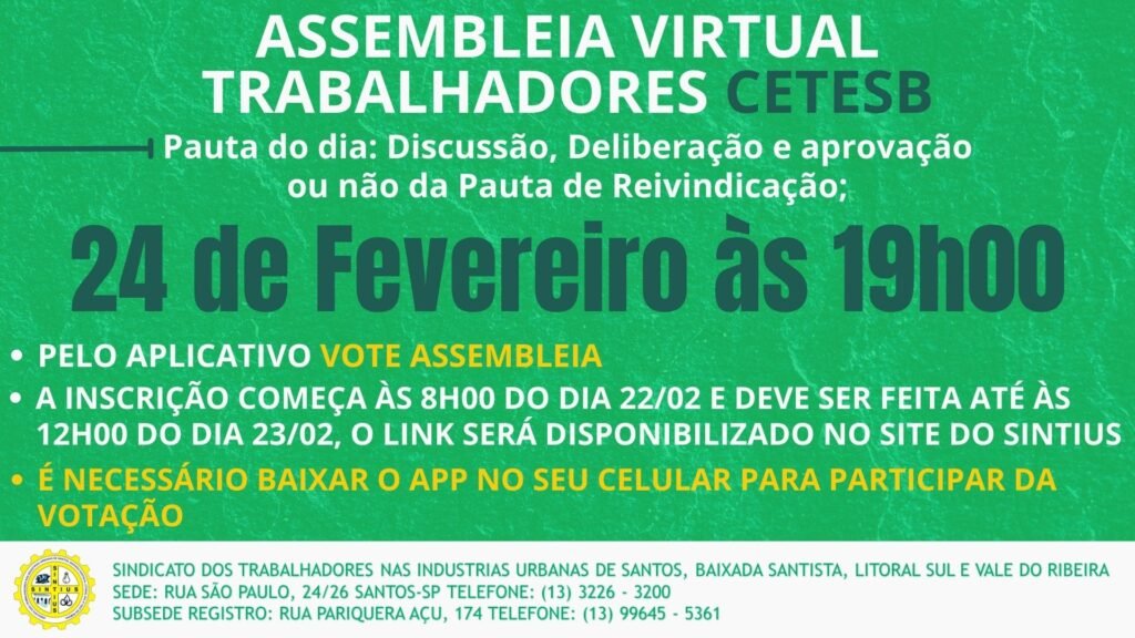 06 02 2023 Assembleia CETESB Reivindicações