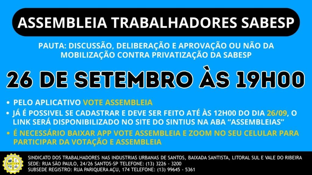 22 09 2023 SABESP ASSEMBLEIA MOBILIZACAO