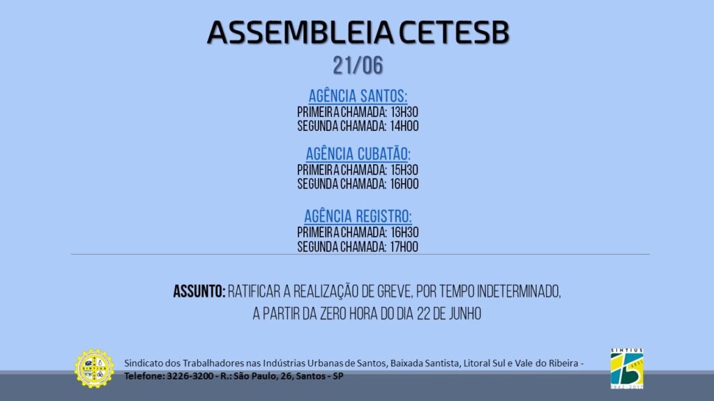 ASSEMBLEIA CETESB 21/06