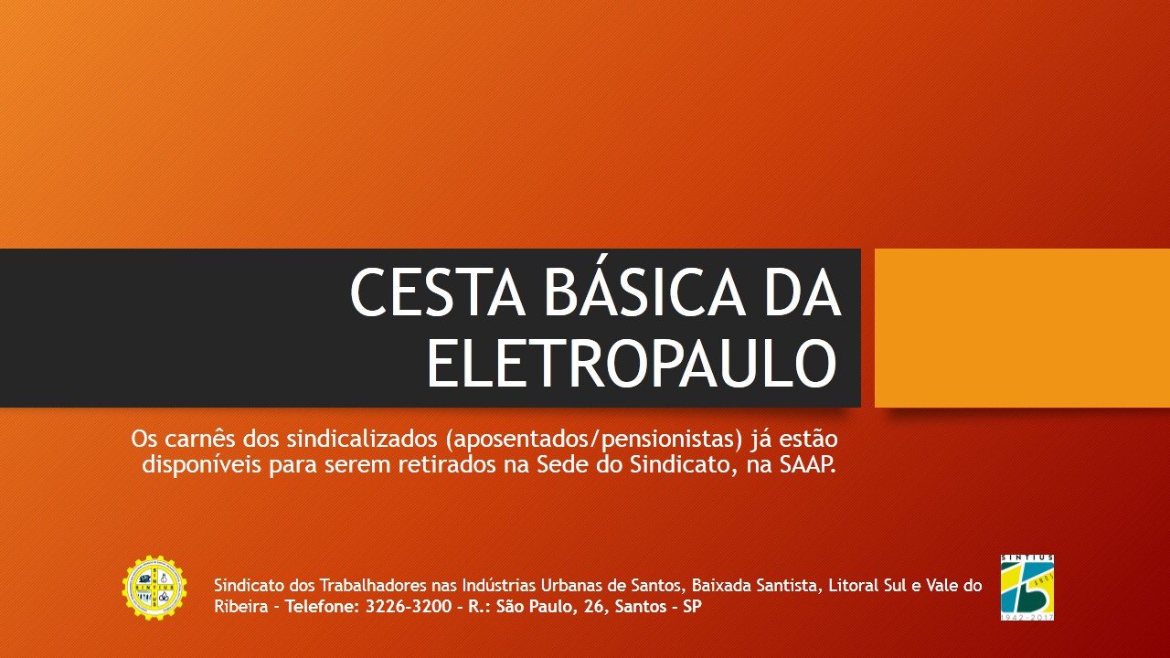 CESTA BÁSICA DA ELETROPAULO retirada