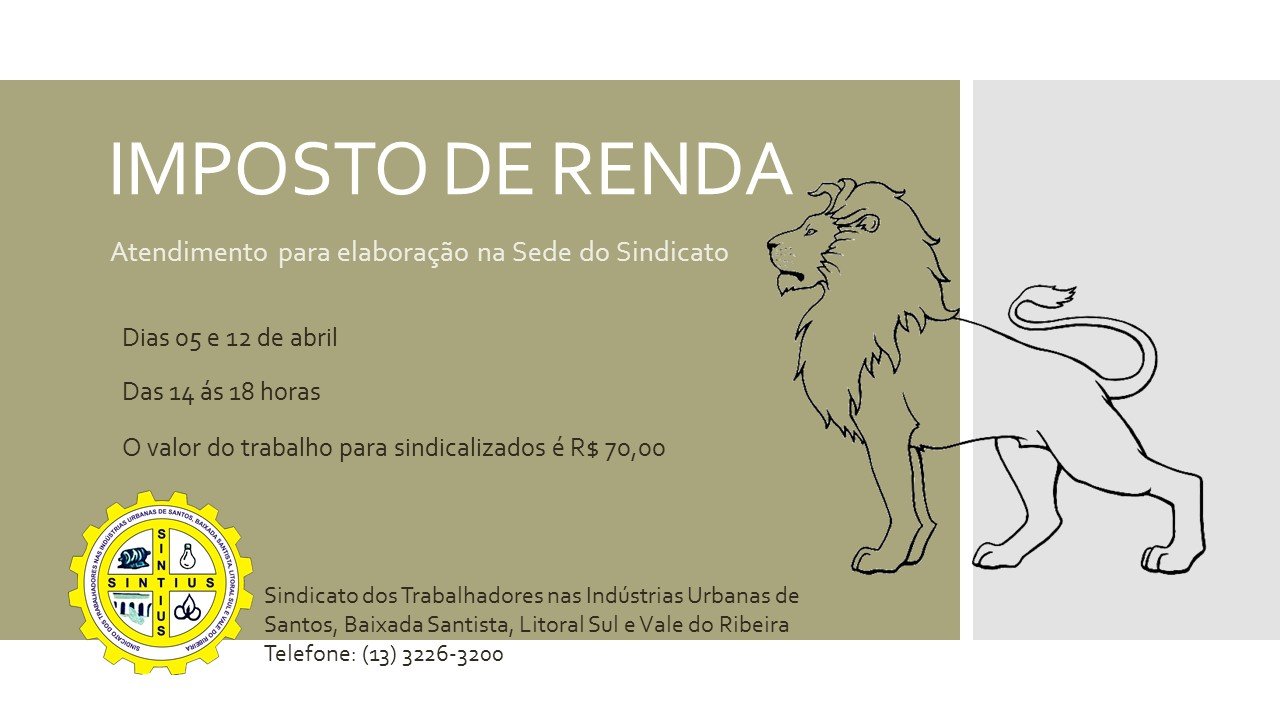 IMPOSTO DE RENDA ABRIL