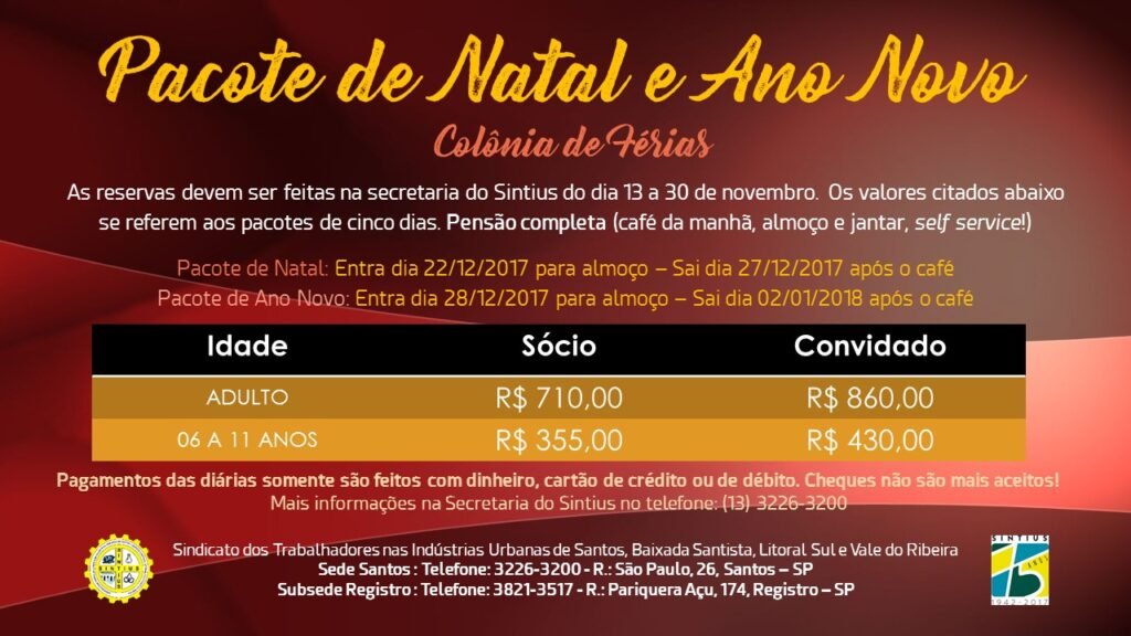 Pacote de Natal e Ano Novo