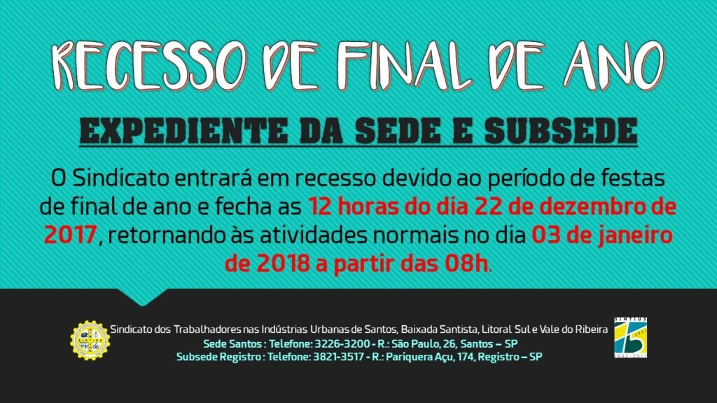 EXPEDIENTE DE FINAL DE ANO: SEDE E SUBSEDE FECHAM DIA 22 AS 12 HORAS E ABREM DIA 3