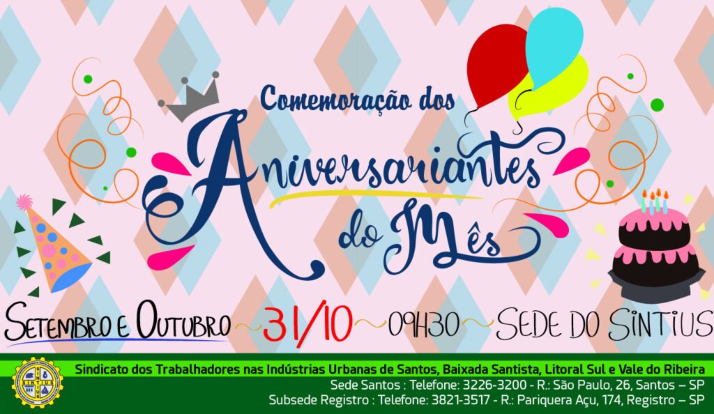 CAFÉ DA MANHÃ PARA OS ANIVERSARIANTES DE SETEMBRO E OUTUBRO SERÁ DIA 31/10
