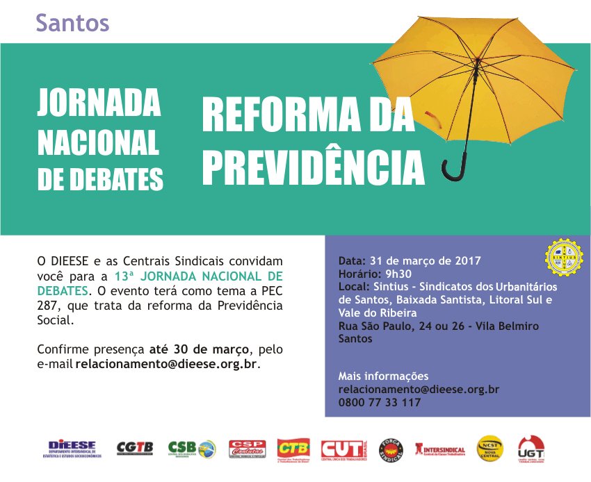 Jornada Nacional de Debates do Dieese sobre Reforma da Previdência