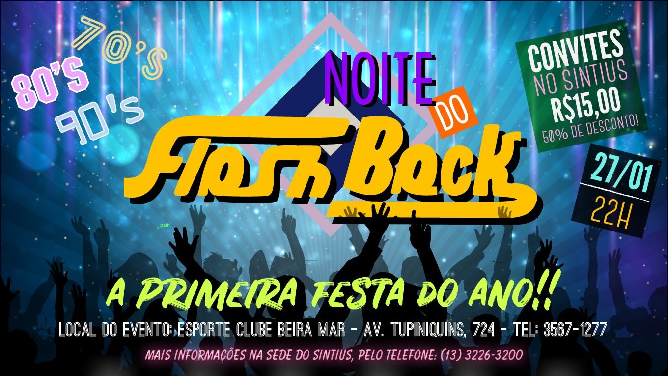 SINTIUS VENDE INGRESSO PARA O FLASH BLACK NO BEIRA MAR COM DESCONTO DE 50%