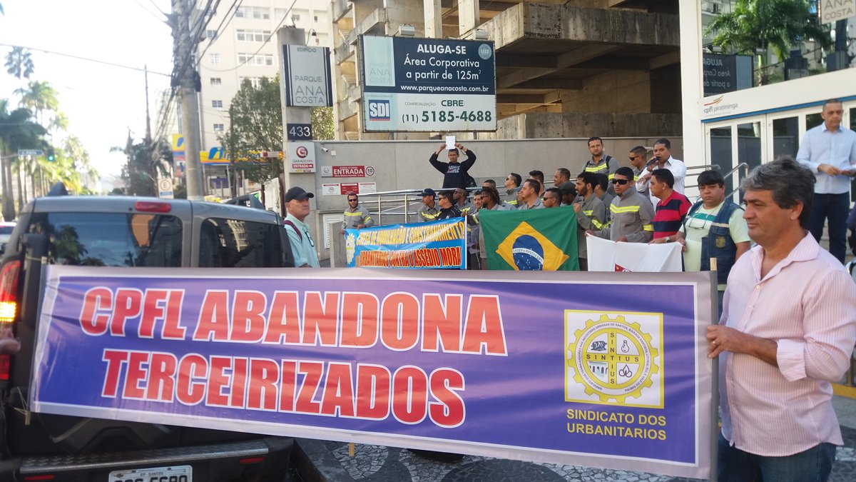 Protesto a favor dos trabalhadores da Start, desprezados pela CPFL